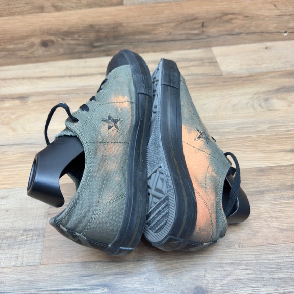 Converse Sneakers Juniors 3 One Star Camo Green Skull Low Top Lace Up Shoes - Picture 7 of 10